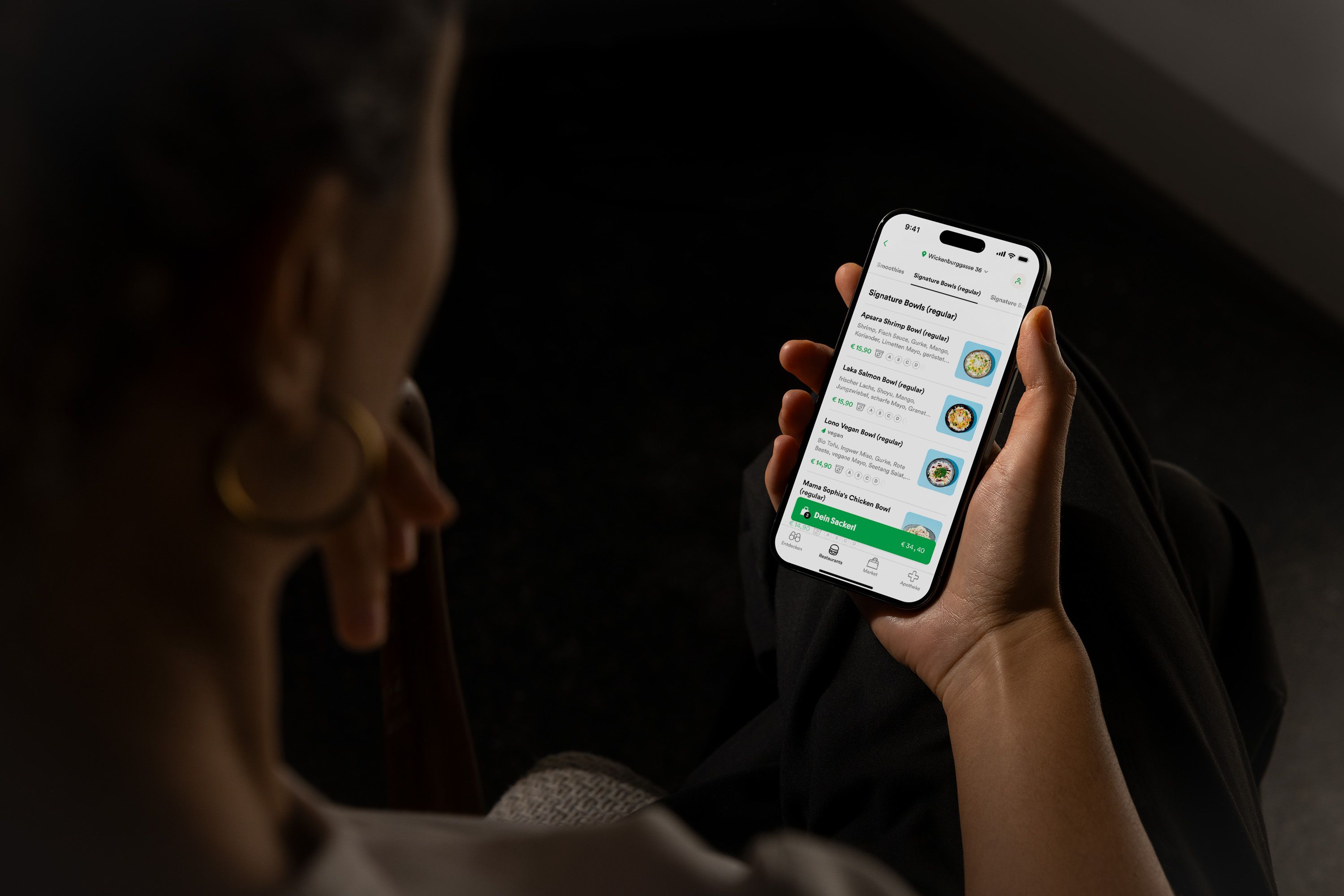 Velofood App Restaurant Screen