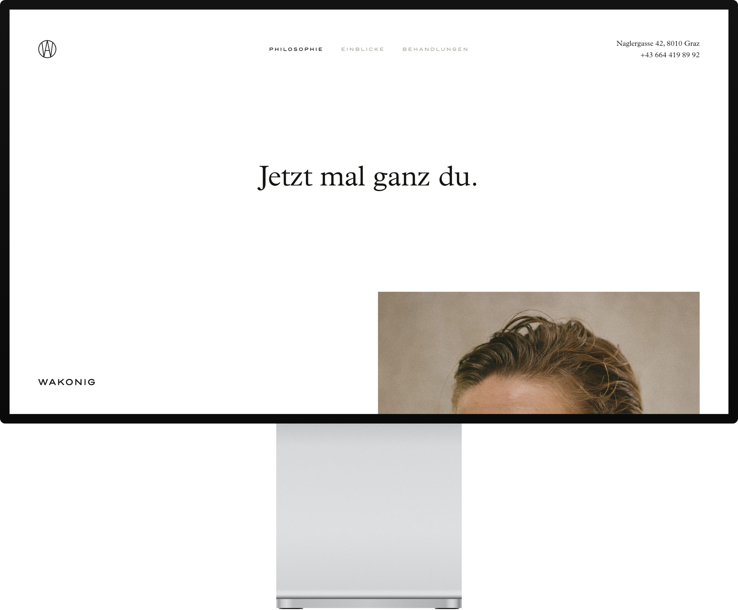 Wakonig home page mockup